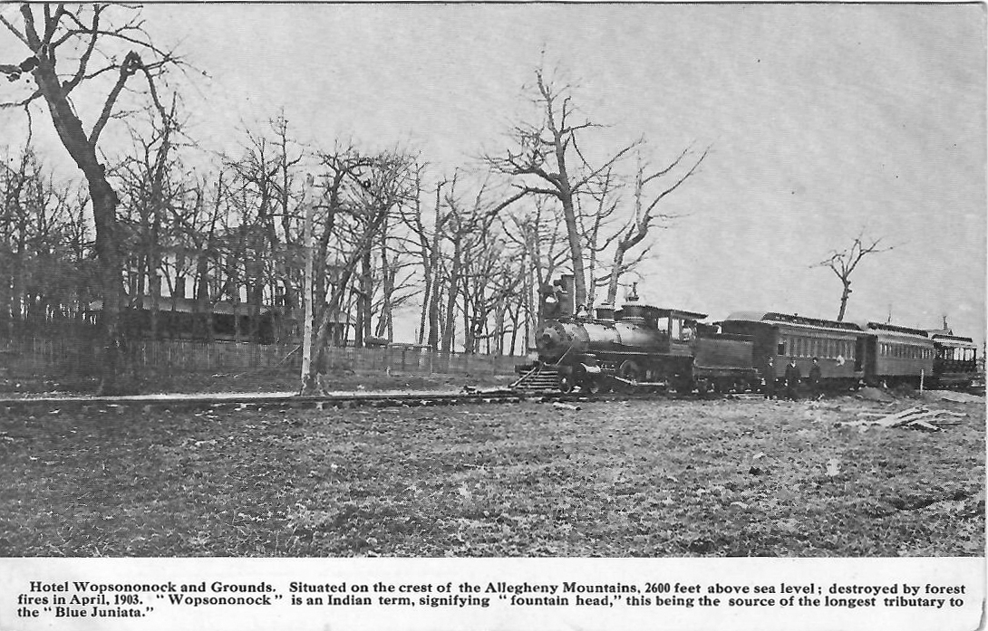 Wopsononock Hotel & Narrow-gauge Train, Circa 1891-1903