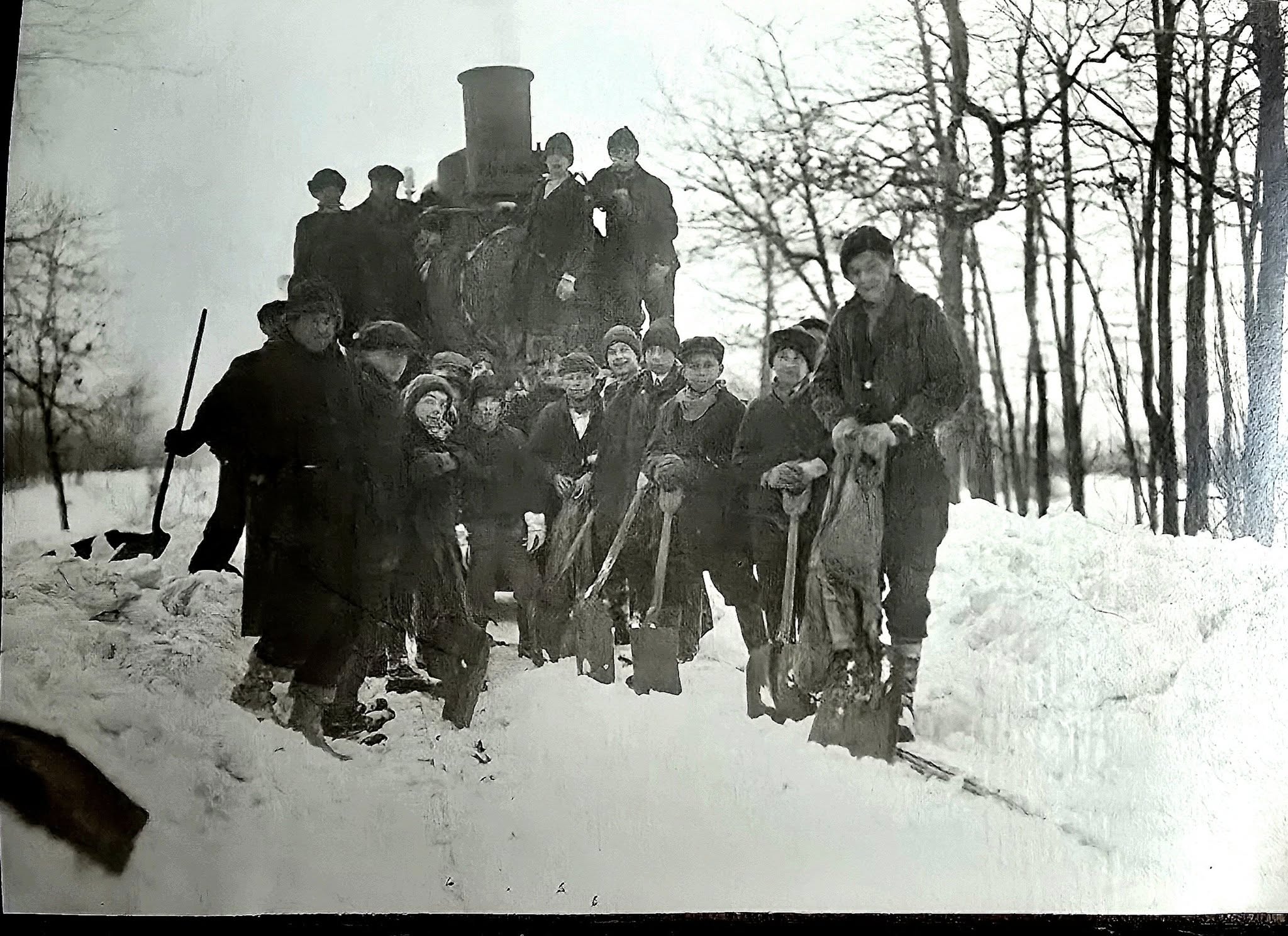 Shoveling Snow for the Wopsononock Railroad