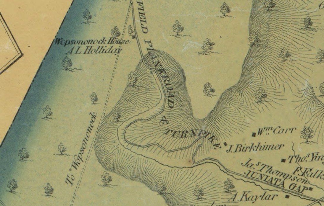 Wopsononock House on 1859 Blair County Map
